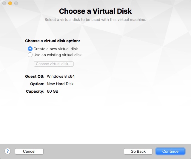 Choose a Virtual Disk